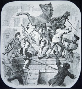 New Yorker Rebellen reißen die Statue des verhassten Georg III. von England nieder