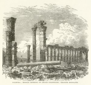 Palmyra; mittlere Kreuzung der Großen Kolonnade; Granitmonolith