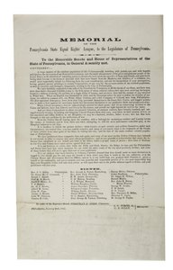 Pennsylvania State Equal Rights League, Gedenkschrift der Pennsylvania State Equal Rights League an die Legislative von Pennsylvania, 20. Januar 1865 von American School