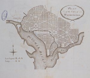 Plan der Stadt Washington, wie ursprünglich 1793 angelegt von American School