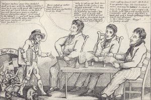 Politische Karikatur am Vorabend des Krieges von 1812, ca. 1812 von American School