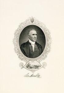 Porträt von Sam Houston mit Stadtansicht, ca. 1855-1860 von American School