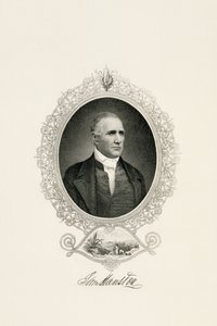 Porträt von Sam Houston mit Stadtansicht, ca. 1855-1860 von American School