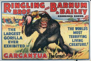 Plakat, das Gargantua den Großen bei den 