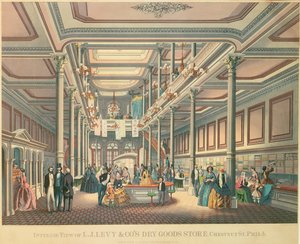 Plakatwerbung für Levys Dry Goods Store, Philadelphia, veröffentlicht von L.N. Rosenthal, 1857 von American School