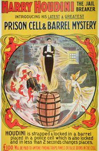 Plakat, das einen neuen Akt von Houdini bewirbt