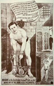 Plakat, das eine Aufführung von Houdini bewirbt