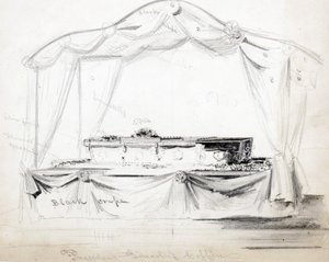 Präsident Abraham Lincolns Sarg liegt im Weißen Haus, Washington D.C., April 1865