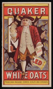 Quaker Oats, Werbung Ende des 19. oder Anfang des 20. Jahrhunderts (Chromolithografie) von American School