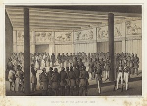 Empfang im Schloss von Shui, Ryukyu-Inseln