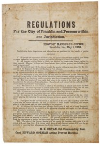 Vorschriften für die Stadt Franklin, 1. Mai 1863 von American School