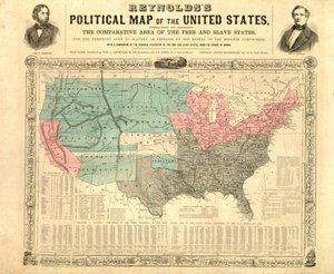 Reynoldss politische Karte der Vereinigten Staaten, um 1850 von American School