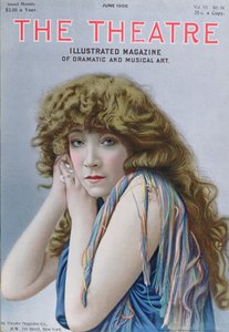 Sarah Bernhardt in der Rolle der Zauberin, ein Stück von Sardou, Titelillustration der Zeitschrift Theatre, Juni 1906 von American School