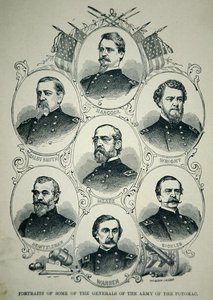 Sieben Porträts von Generälen der Unionsarmee des Potomac