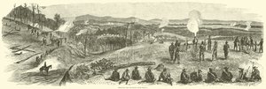 Beschuss der Eisenbahn bei Resaca, Mai 1864 von American School
