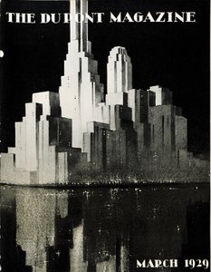 Wolkenkratzer, Titelseite des DuPont Magazins, März 1929 von American School