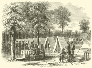 Soldaten stimmen für den Präsidenten, September 1864 von American School