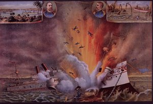Spanisch-Amerikanischer Krieg 1898, USS Maine im Hafen von Havanna gesprengt