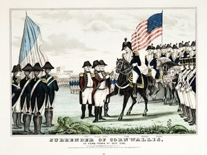Kapitulation von Cornwallis in York Town, VA, Oktober 1781 von American School