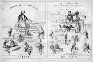 Tarif, Anti-Tarif, veröffentlicht von H R Robinson, New York, 1844 von American School