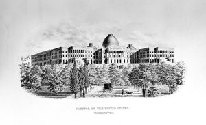 Das Kapitol der Vereinigten Staaten, Washington D.C., ca. 1852 von American School