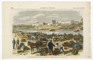 Die Konföderierten räumen Brownsville, Texas, ca. 1864