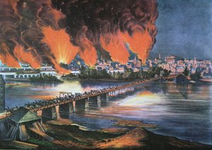 Der Fall von Richmond, Virginia, in der Nacht des 2. April 1865 von American School