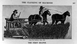 Der erste Mäher, Illustration aus The Cultivator, 1841, aus The Pageant of America, Bd.3, von Ralph Henry Gabriel, 1926 von American School