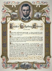 Die Gettysburg-Rede, gehalten von Abraham Lincoln (1809-65) von American School
