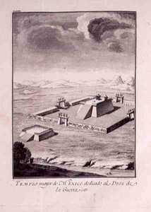 Der Haupttempel von Mexiko, den Kriegsgöttern gewidmet, aus Antonio de Solis y Rivadeneira Solis