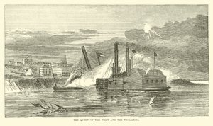 Die Queen of the West und die Vicksburg, Februar 1863 von American School
