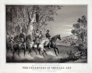 Die Kapitulation von General Lee, veröffentlicht 1866 von American School