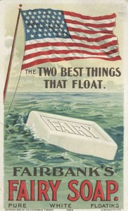 Die zwei besten Dinge, die schwimmen, Werbung für Fairbanks schwimmende Fairy Soap, 1898 von American School
