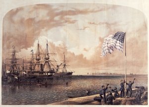 Der Union-Sieg bei Port Royal, 7. November 1861, graviert von Shearman und Hart, 1861 von American School