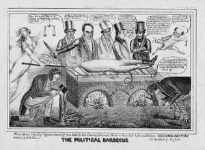 Das politische Barbecue, ca. 1835 von American School