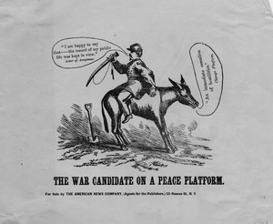 Der Kriegskandidat auf einer Friedensplattform von American School