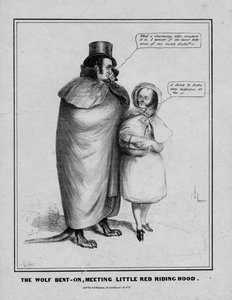Der Wolf trifft auf Rotkäppchen, veröffentlicht von H R Robinson, New York, ca. 1840