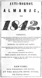 Titelseite des Anti-Mormon Almanac für 1842 von American School