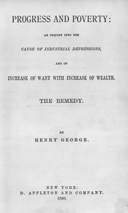 Titelblatt zu Progress and Poverty von Henry George, veröffentlicht 1880