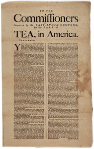 An die von der East-India Company ernannten Kommissare zum Verkauf von Tee in Amerika, unterzeichnet Scaevola, 1773 von American School