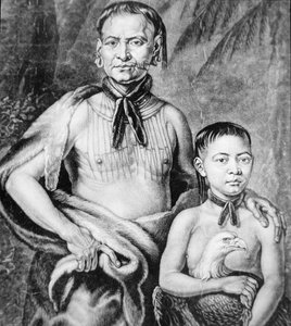 Tomochichi und sein Neffe Toonahowi vom Lower Creek Stamm des Südostens von American School