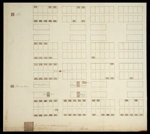 Stadtplan von Savannah, ca. 1733
