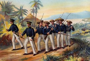 US Navy, Leutnant, Seekadett und bewaffnete Seeleute