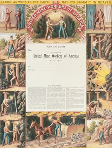 United Mine Workers Zertifikat, 1890 von American School