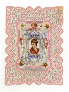Viktorianische Dame auf Karte