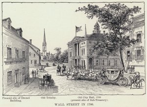 Wall Street im Jahr 1700 von American School
