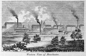 Westansicht von Manchester, aus 