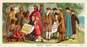 William Penns Vertrag mit den nordamerikanischen Indianern, 1682 von American School
