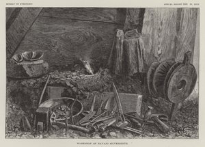 Werkstatt des Navajo-Silberschmieds von American School