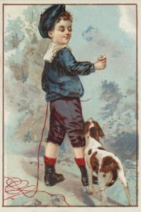 Junge mit Hund von American School